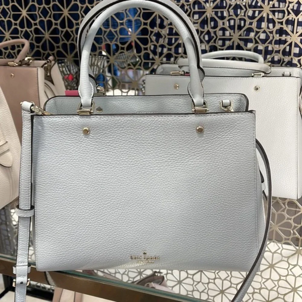 Kate Spade Leila Medium Triple Compartment Satchel Hazy Morning Color - Picture 4 of 16
